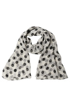 White and Black Silk Scarf