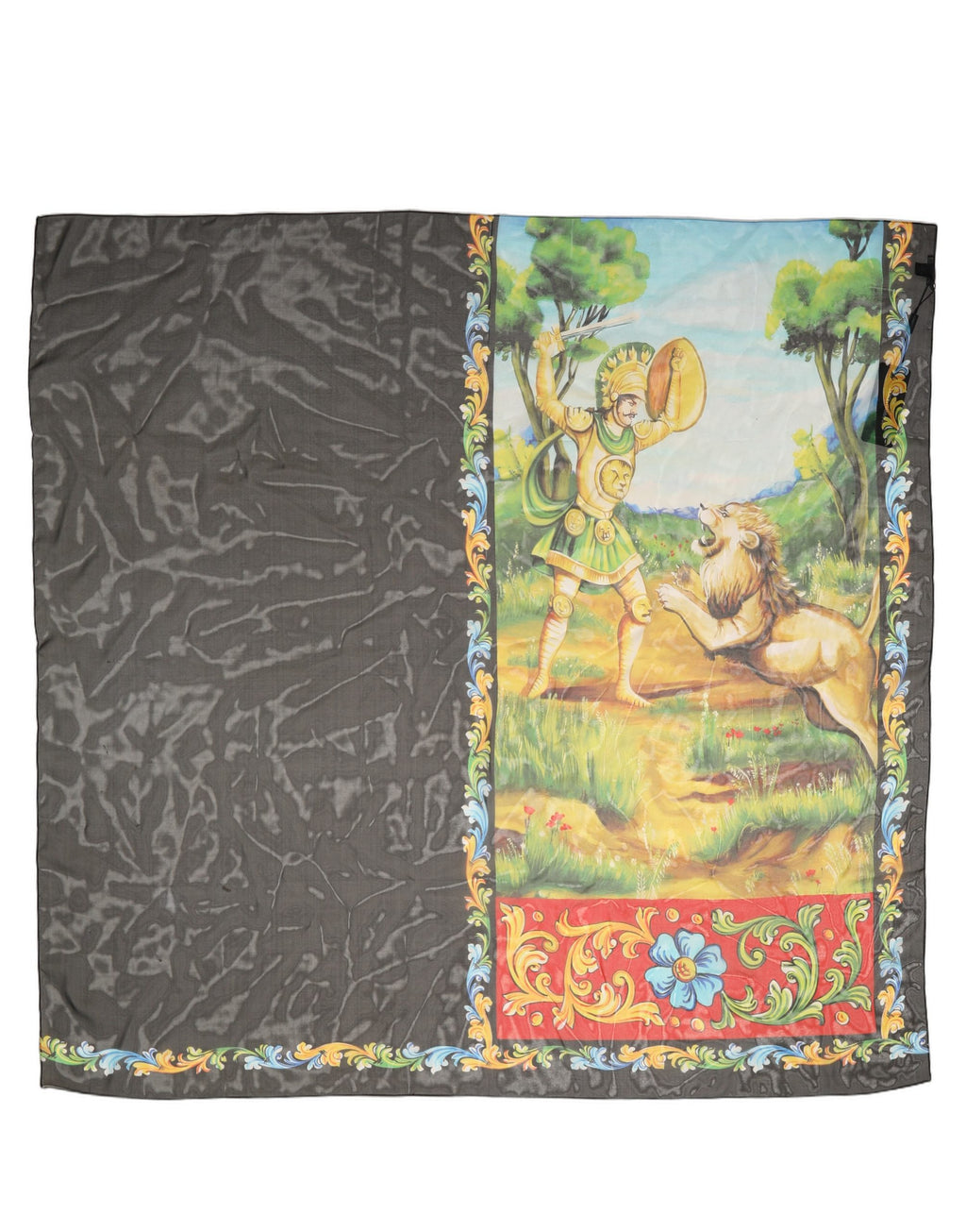 Dark Grey Silk Scarf