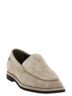 Beige Suede Loafers
