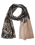 Black and Beige Silk Scarf