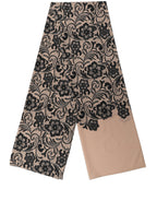 Black and Beige Silk Scarf