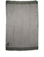 Green and White Silk Scarf