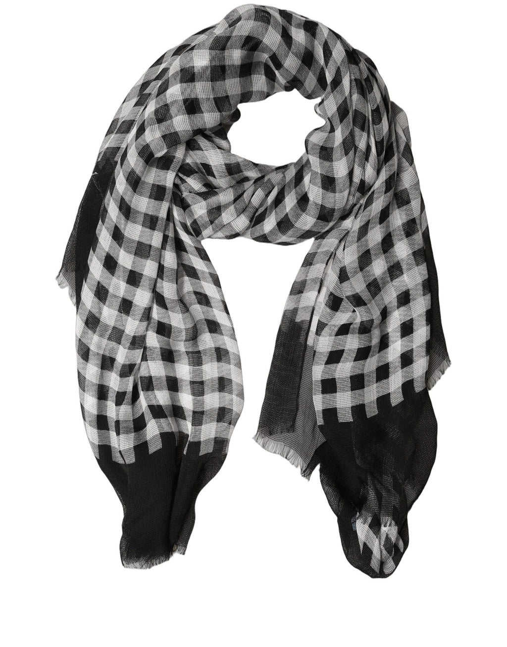 Black and White Silk Scarf