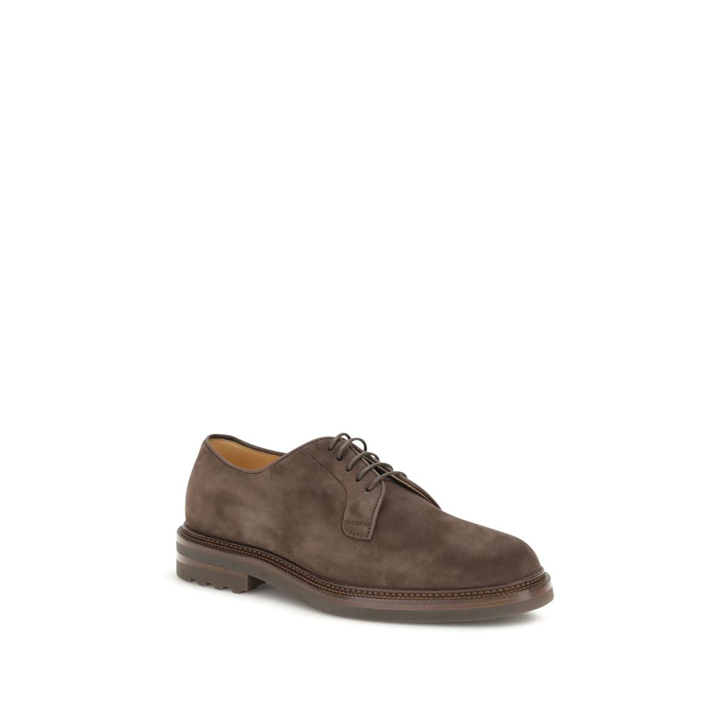 Brown Suede Lace-Up Shoes