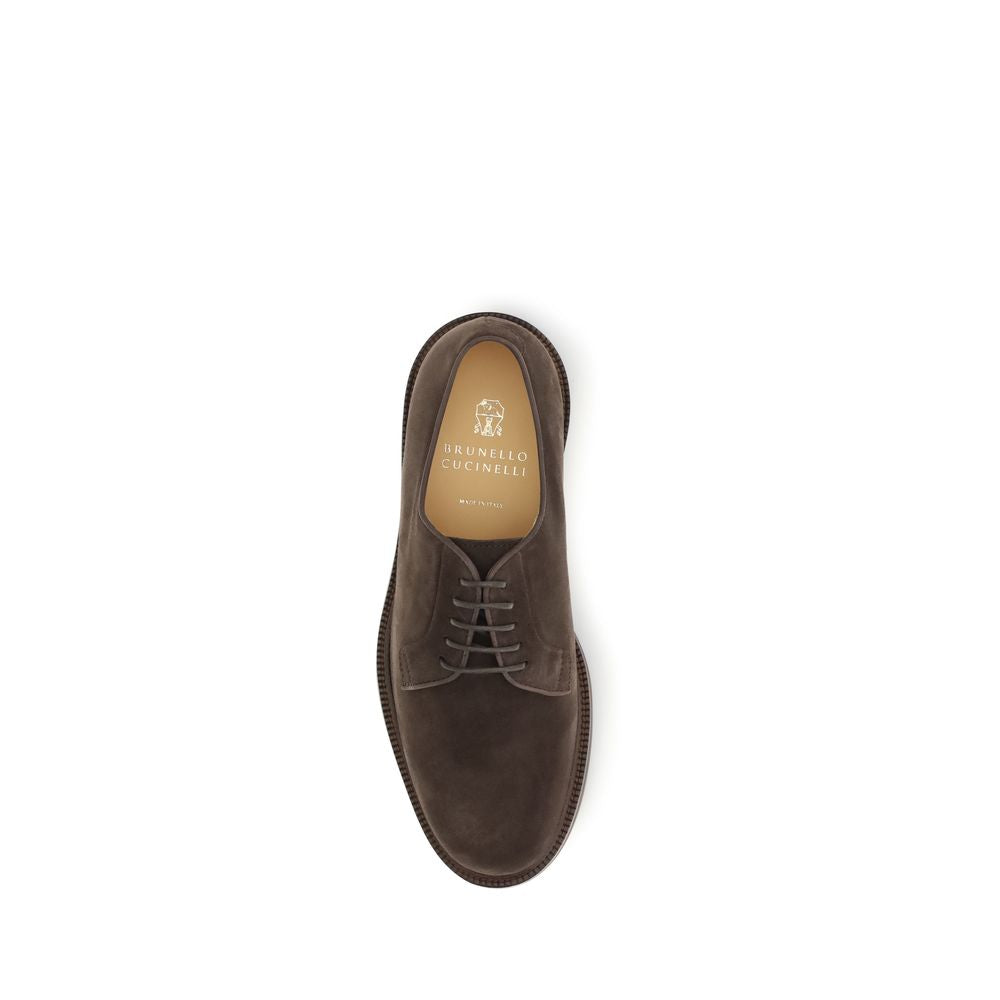 Brown Suede Lace-Up Shoes