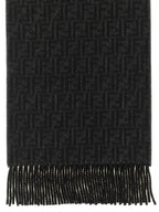 FF Wool Silk Scarf – Black