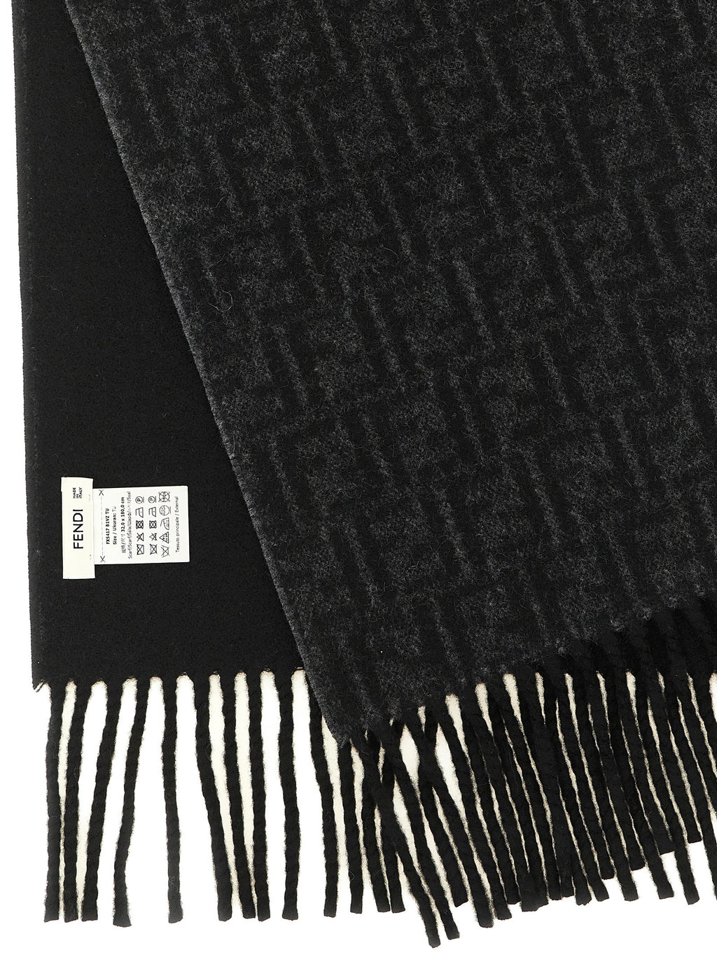 FF Wool Silk Scarf – Black