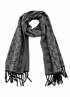 GG Cashmere Scarf – Grey & Black