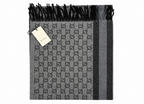 GG Cashmere Scarf – Grey & Black