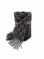 GG Cashmere Scarf – Charcoal