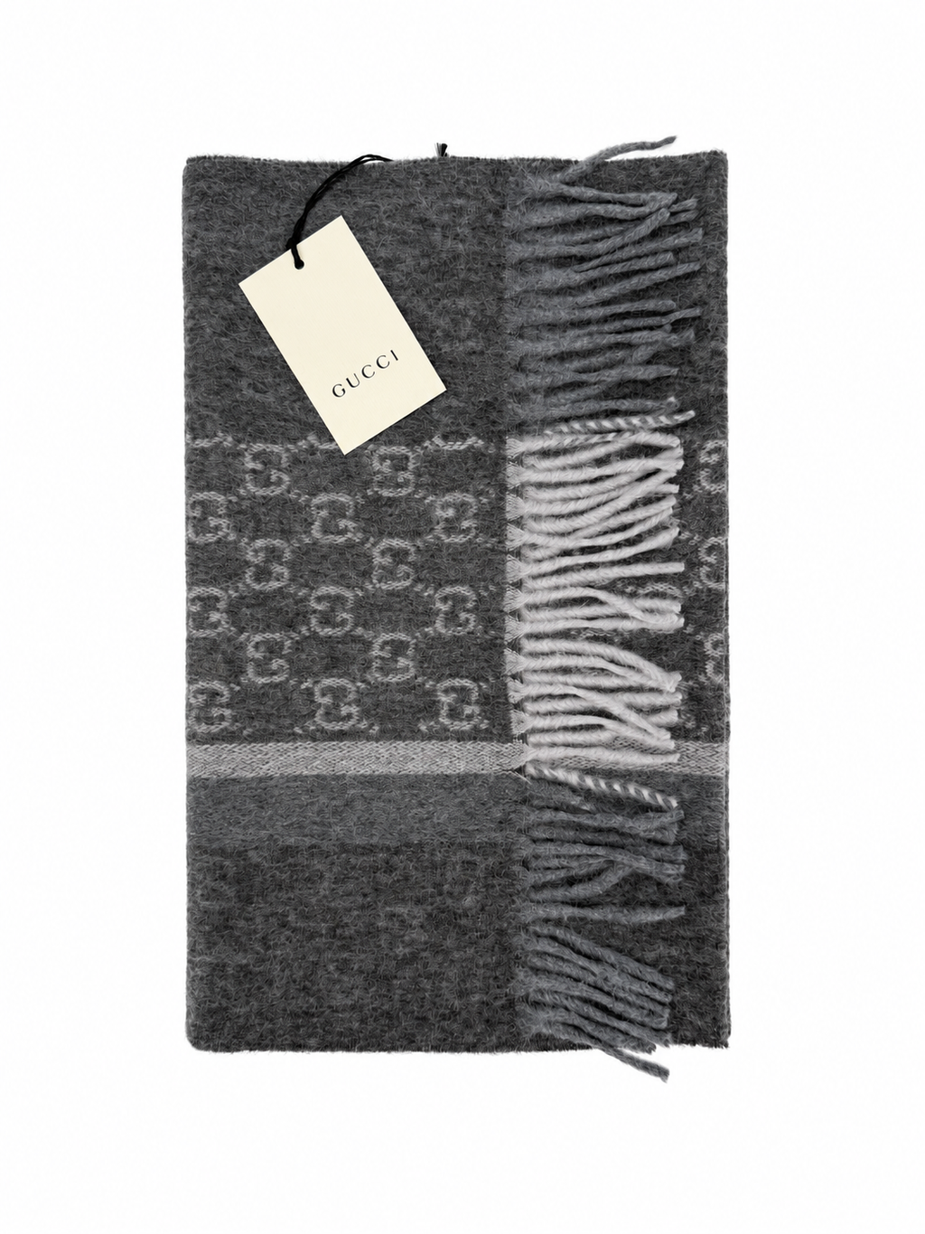 GG Cashmere Scarf – Charcoal