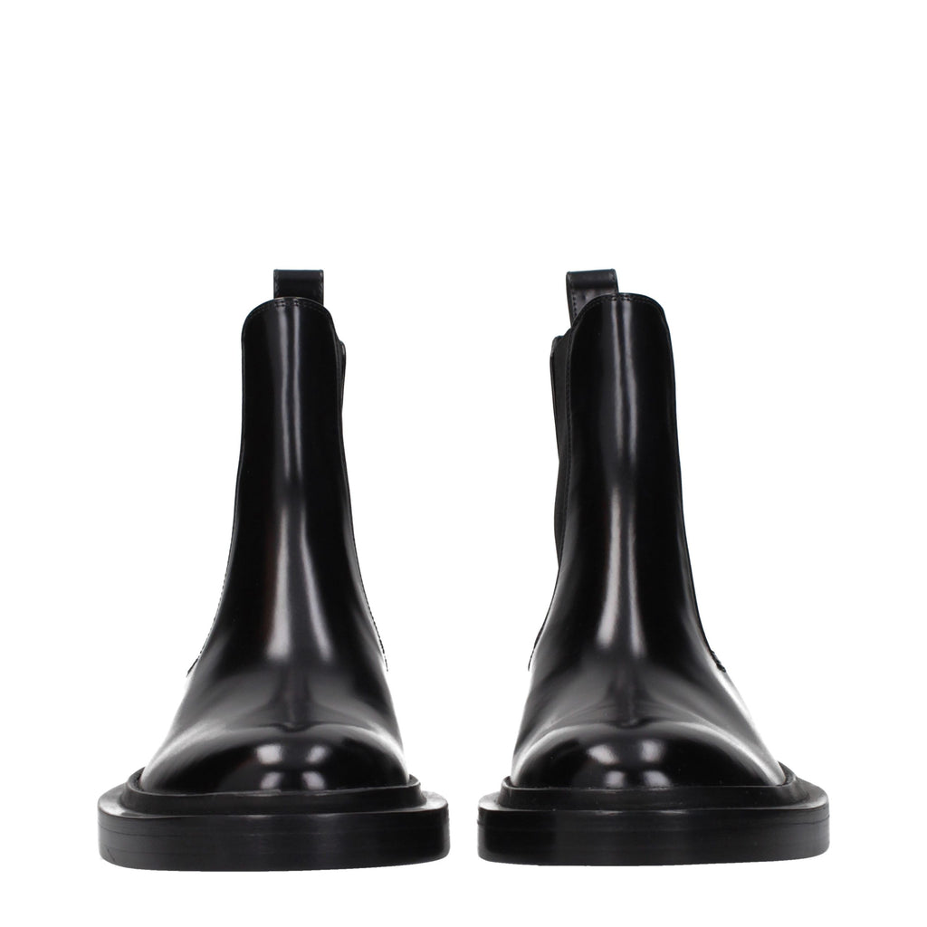 Black Leather Ankle Boots