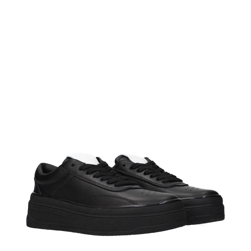 Black Leather Sneakers