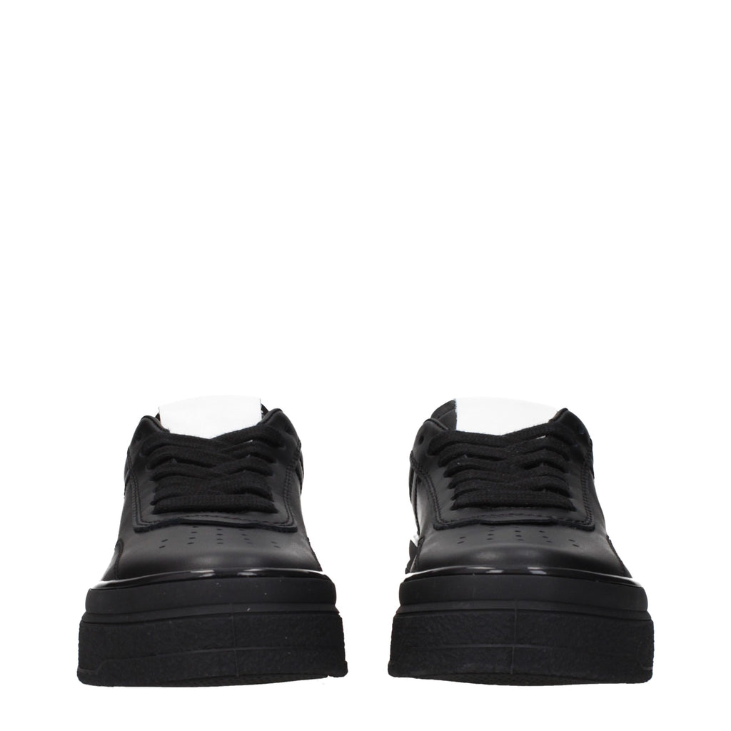 Black Leather Sneakers