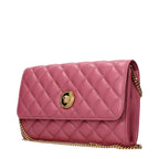 Pink Leather Clutch Bag