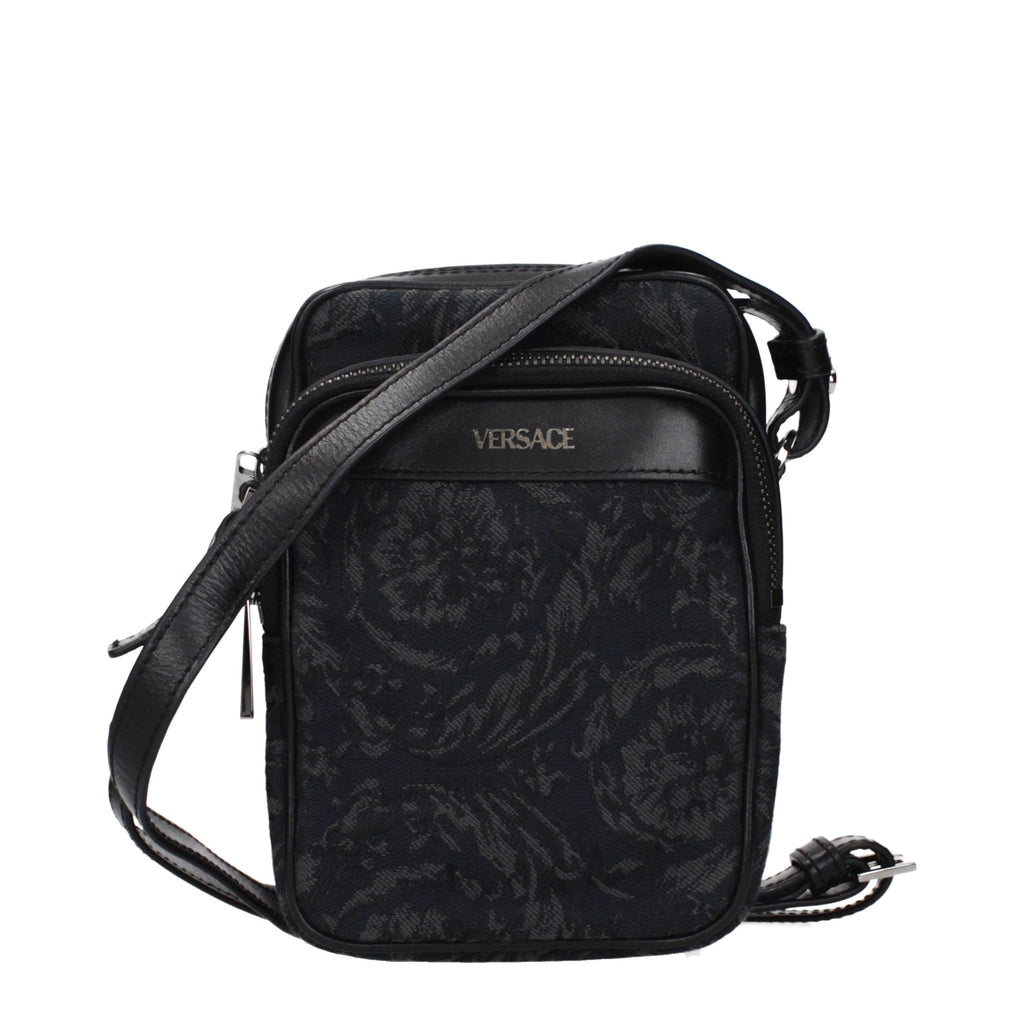 Black Fabric Crossbody Bag