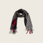 GG Cashmere Scarf – Charcoal & Navy