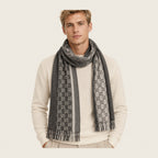 GG Cashmere Scarf – Charcoal