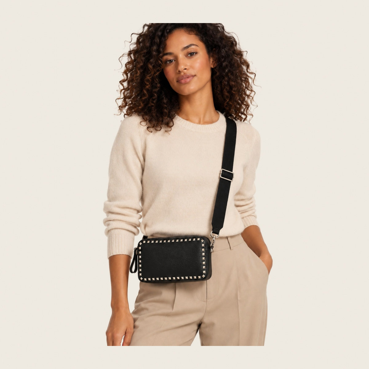 Black Leather Crossbody Bag