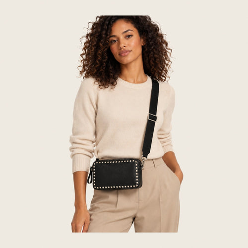 Black Leather Crossbody Bag
