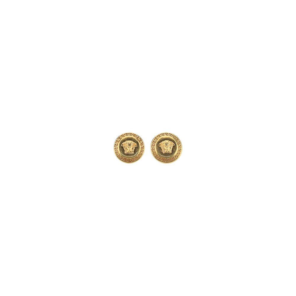 Versace Medusa Logo Earrings in Gold Metal