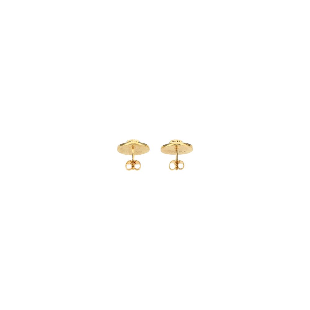 Versace Medusa Logo Earrings in Gold Metal