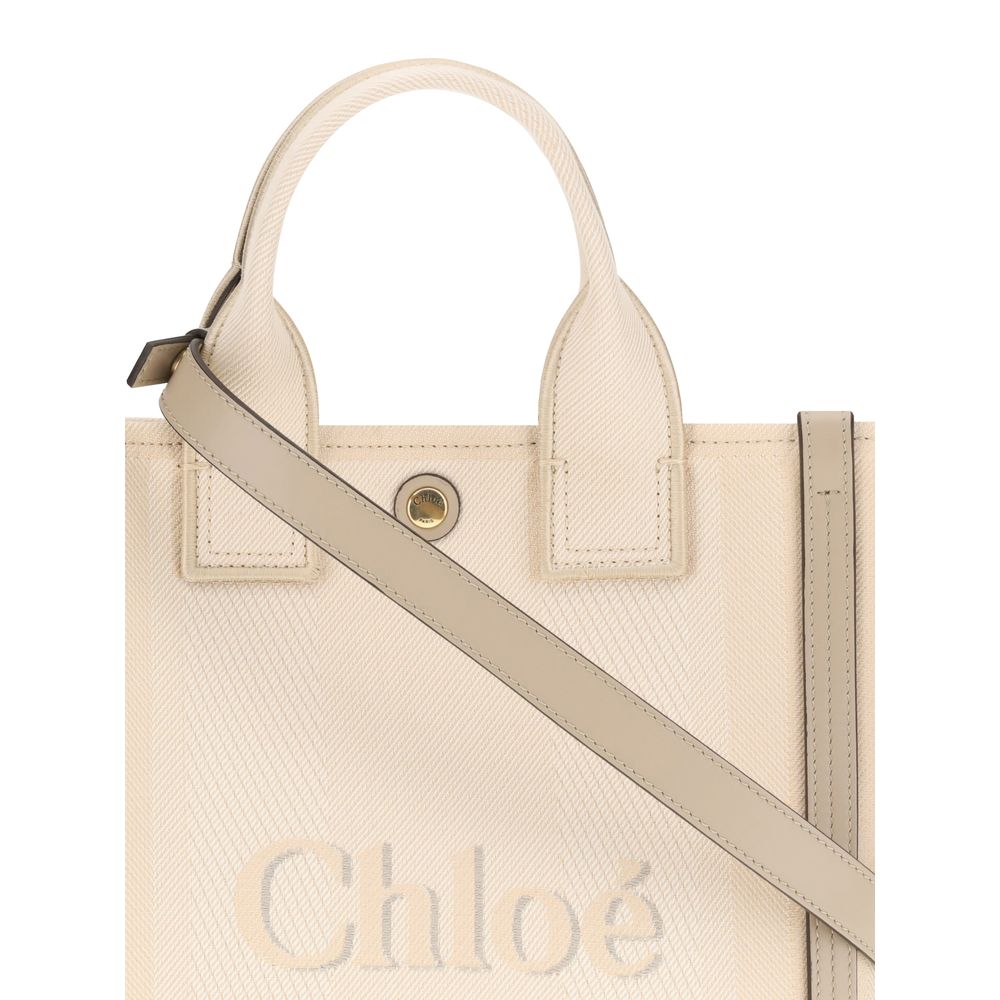 Chloé — Small Carry Tote Bag in Cotton Canvas