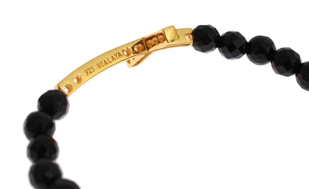 Cross Bracelet – Black Agate