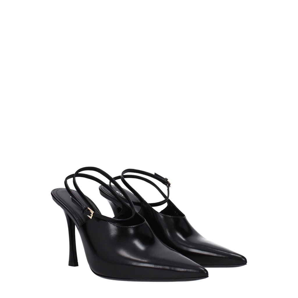 Black Leather Pumps