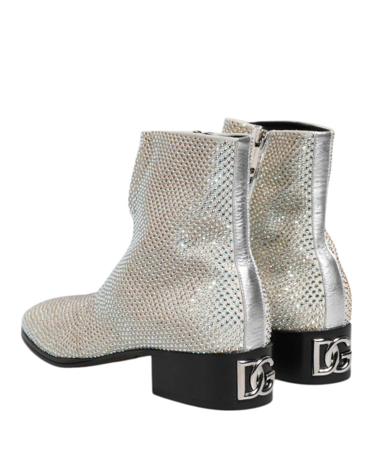 Crystal Ankle Boots – White