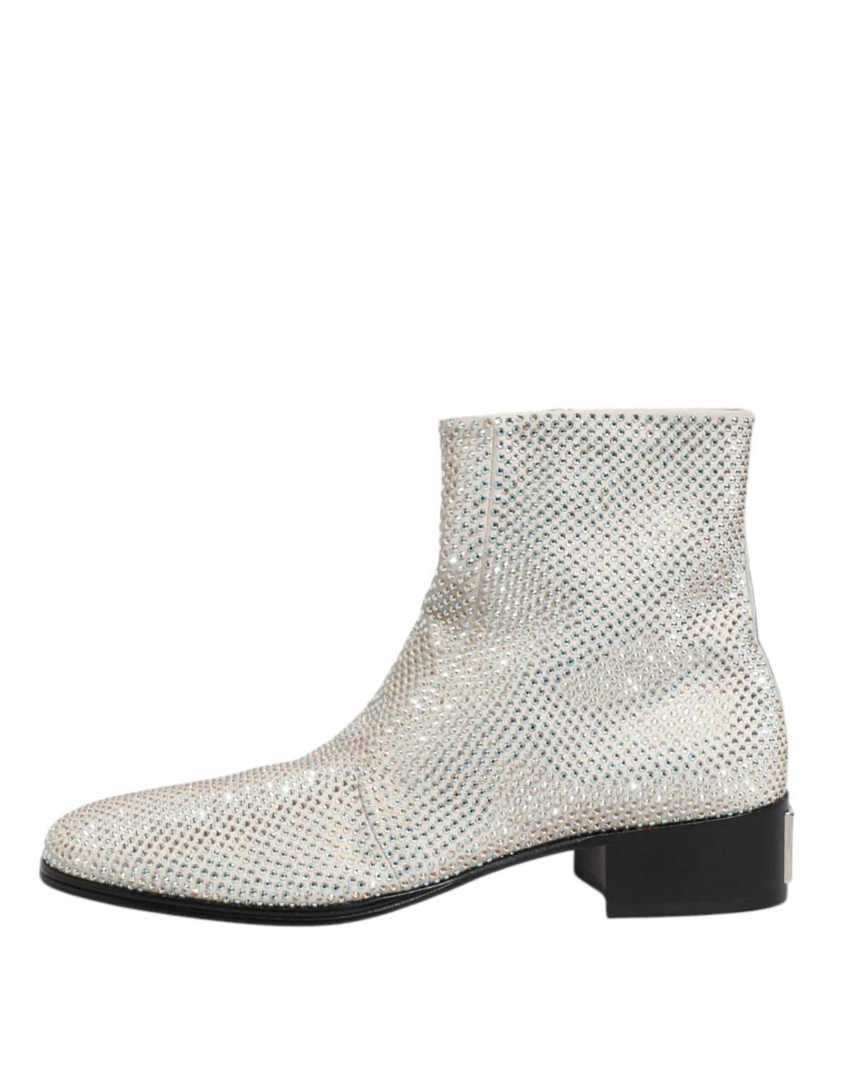 Crystal Ankle Boots – White