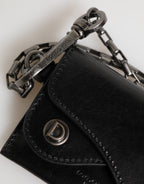 Chain Leather Card Holder – Black