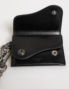 Chain Leather Card Holder – Black