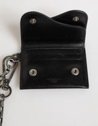 Chain Leather Card Holder – Black