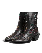 Crystal Ankle Boots – Black