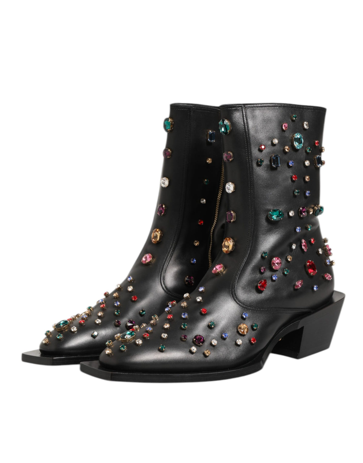 Crystal Ankle Boots – Black