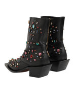 Crystal Ankle Boots – Black