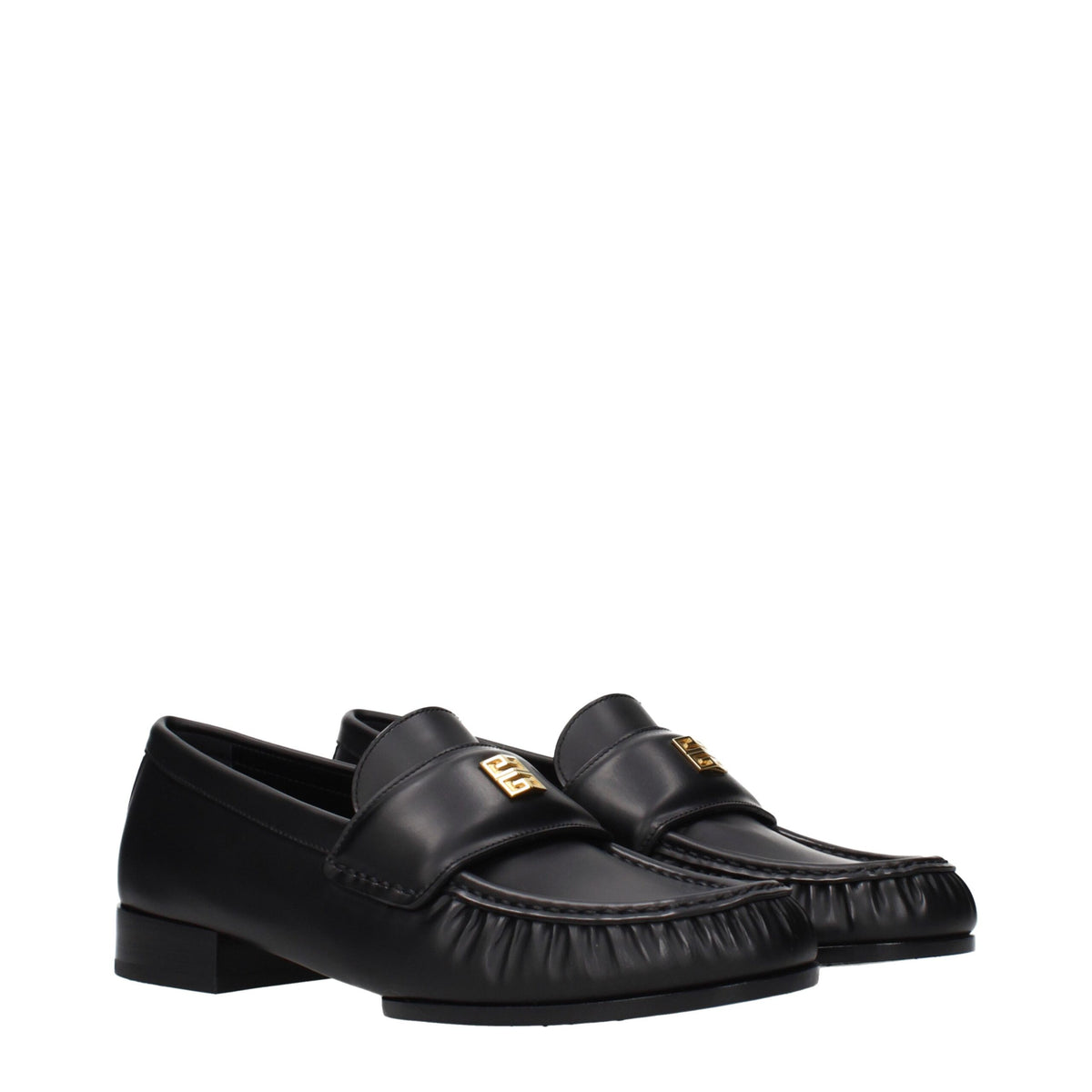 Black Leather Slip-On Loafers