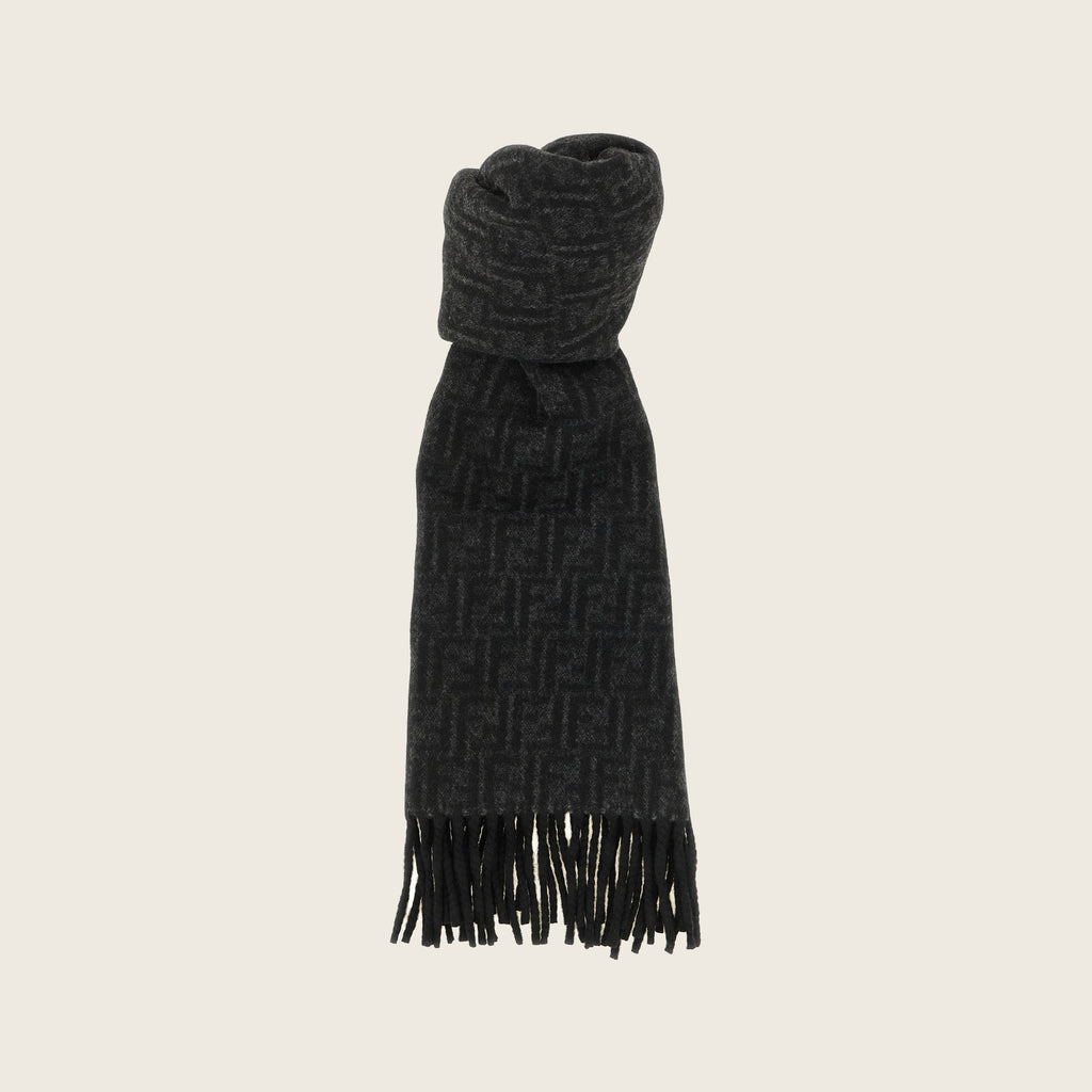FF Wool Silk Scarf – Black