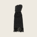 FF Wool Silk Scarf – Black