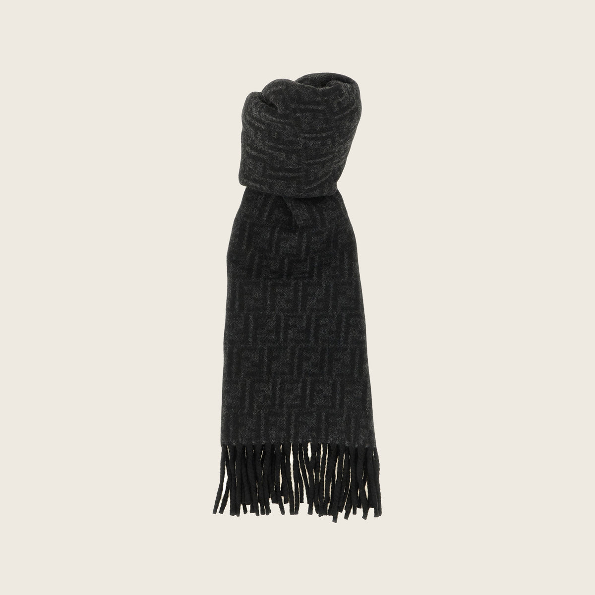 FF Wool Silk Scarf – Black