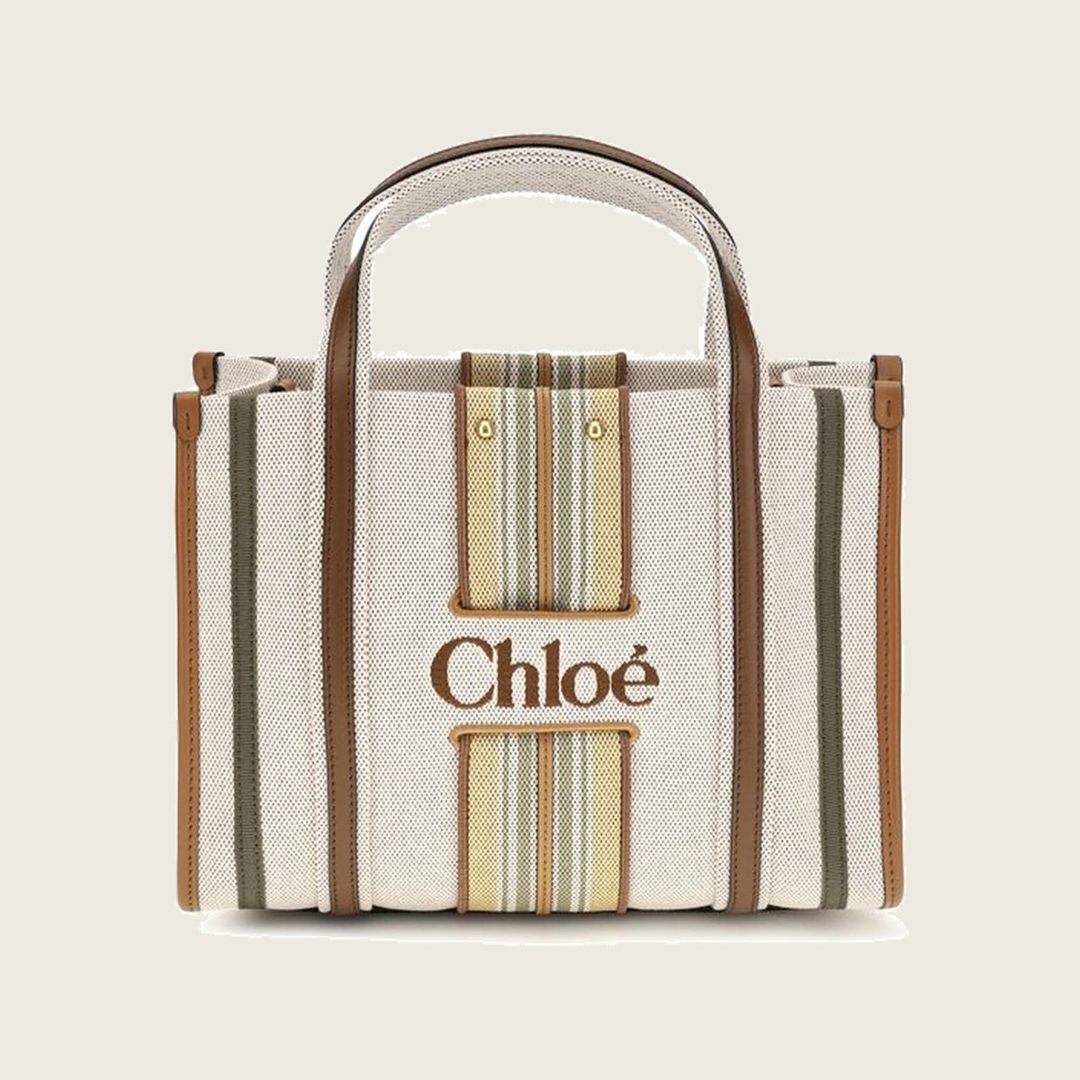 Woody Cotton Shoulder Bag – Beige