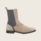 Leather Ankle Boots – Beige