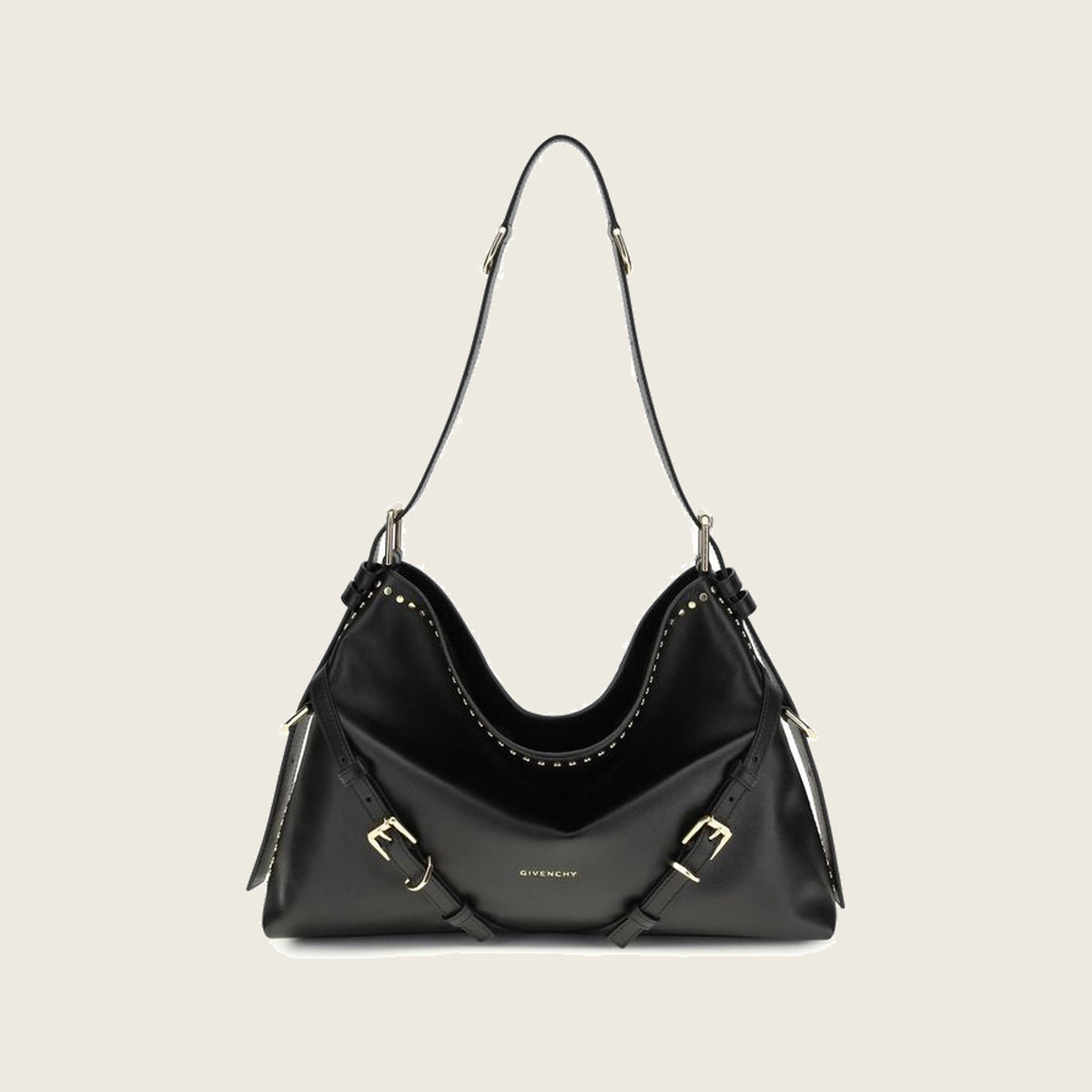 Leather Shoulder Bag – Black