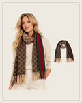 GG Cashmere Scarf – Brown & Beige
