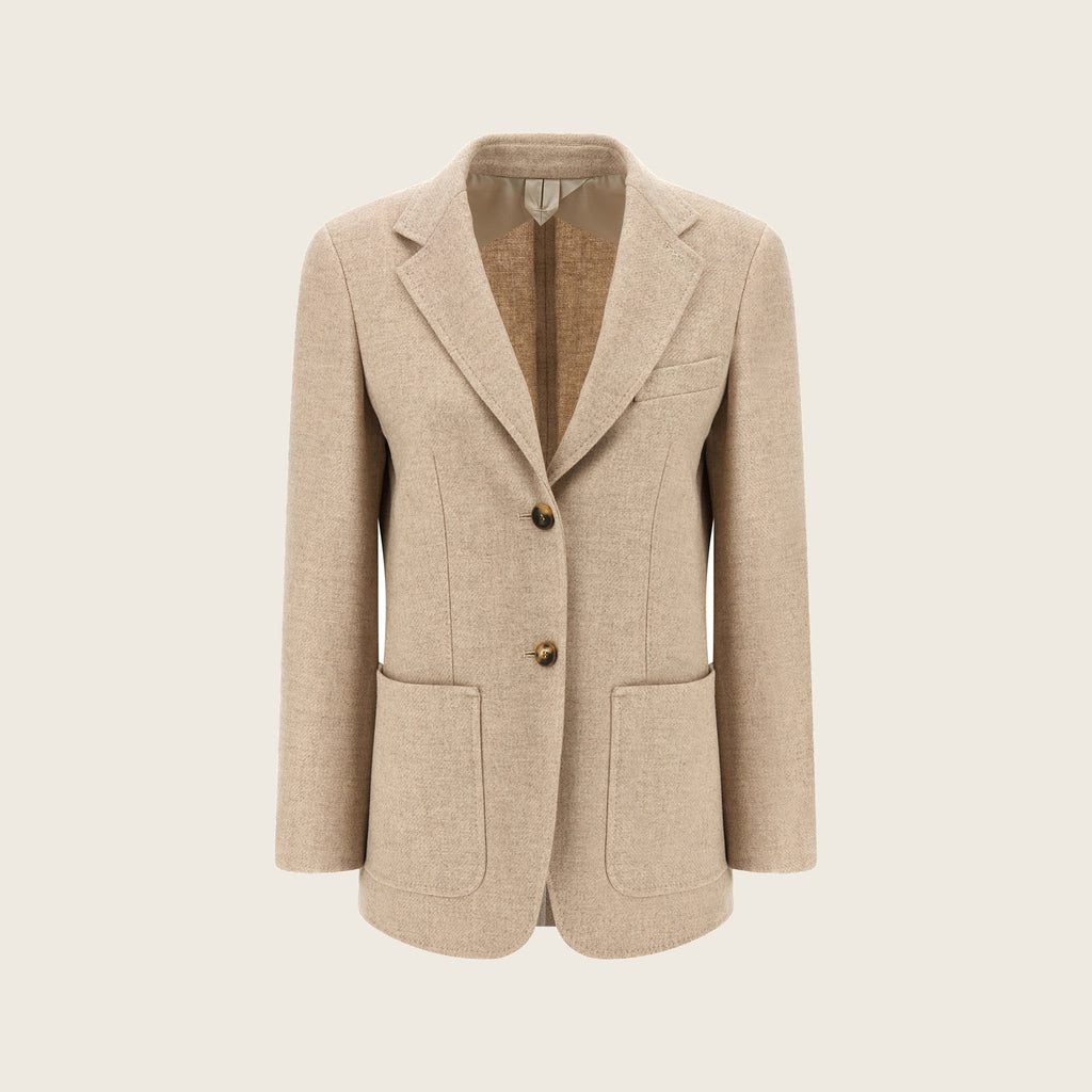 Leather Blazer – Beige