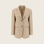 Leather Blazer – Beige