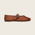 Leather Ballet Flats – Brown