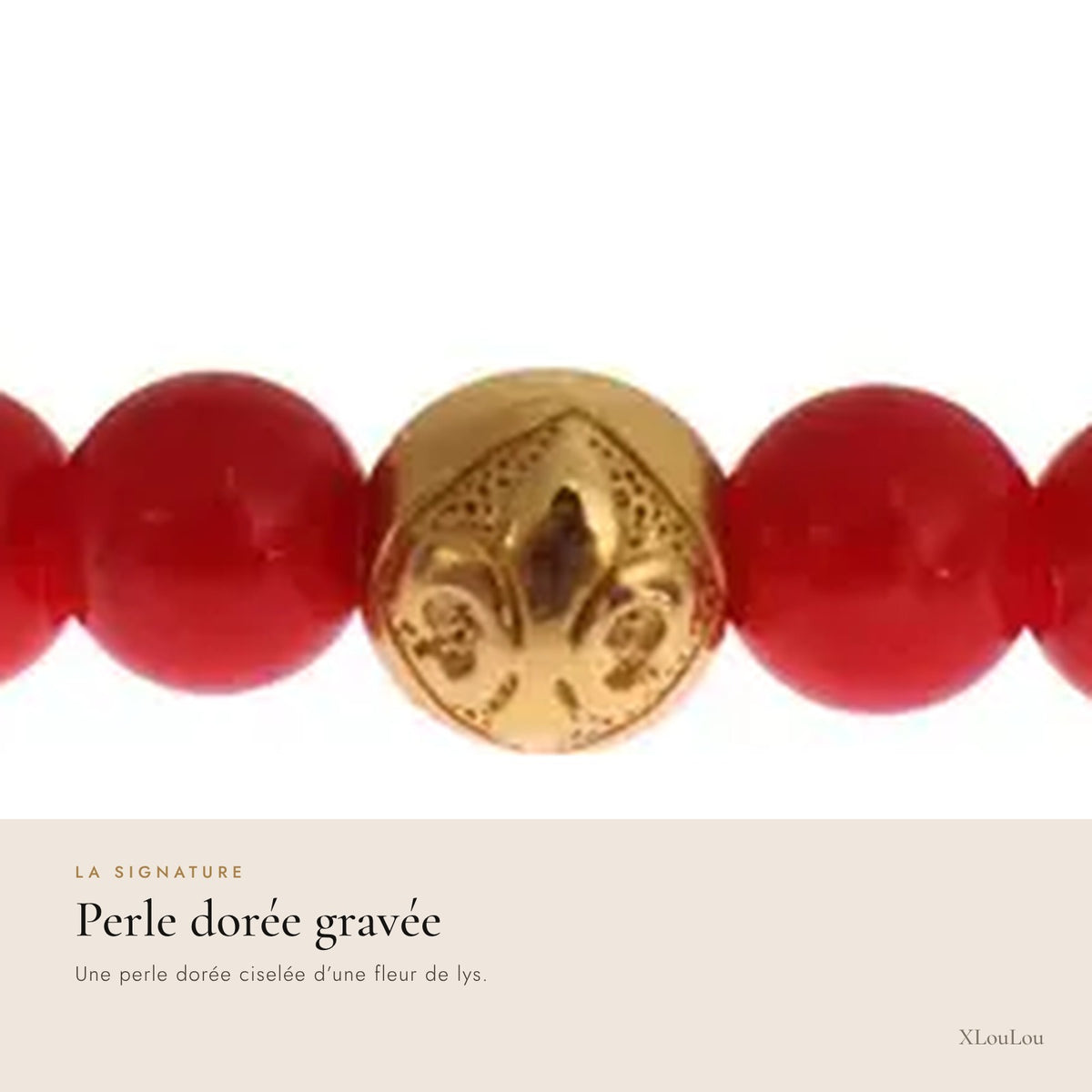 Cross Bracelet – Red Coral
