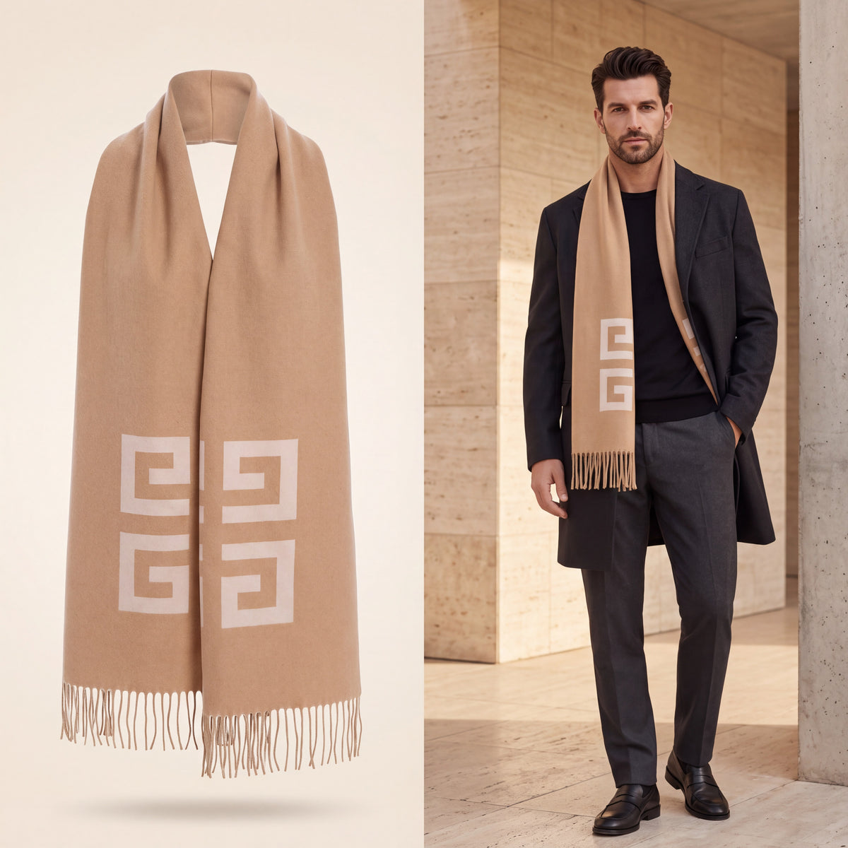 Givenchy Virgin Wool Scarf in Bicolor